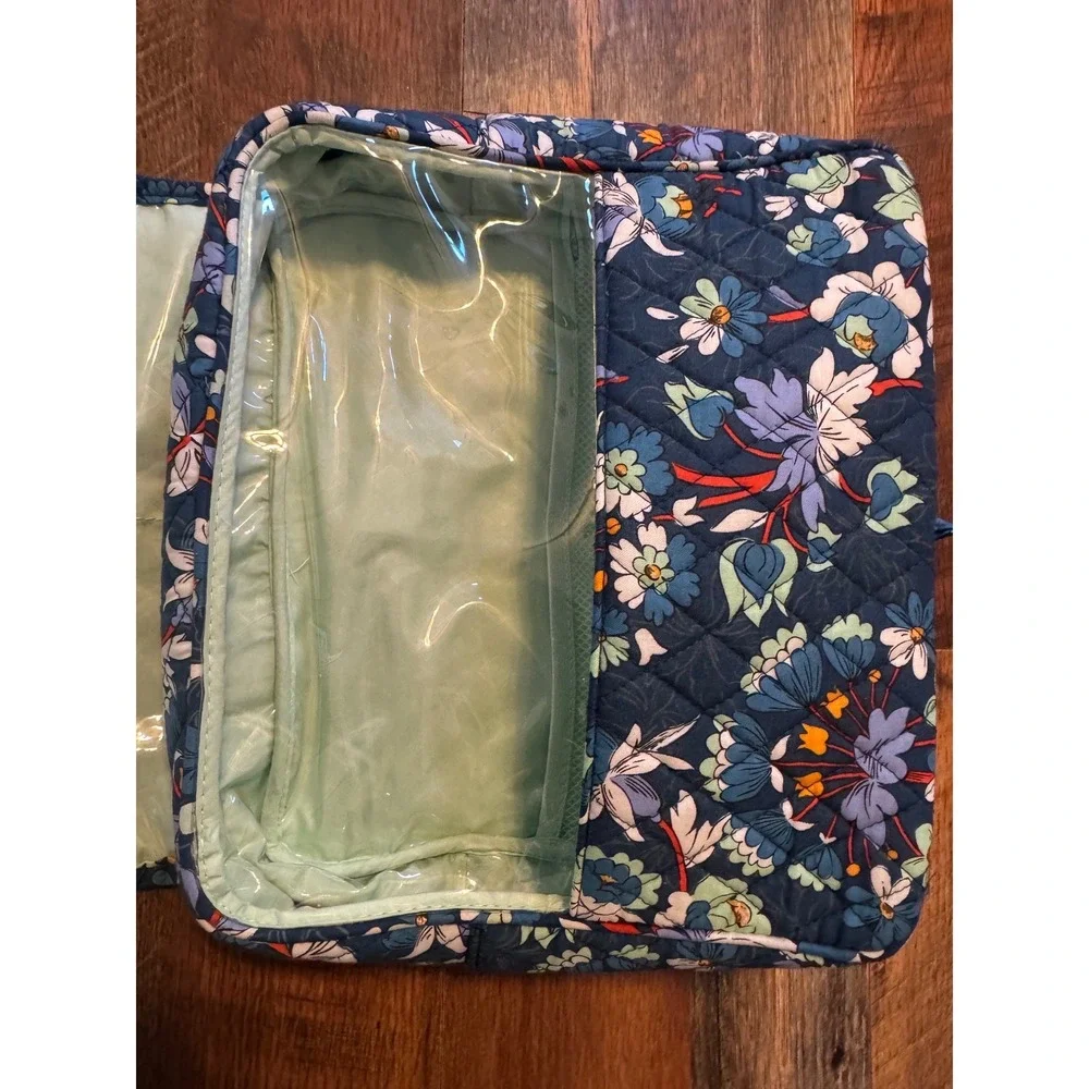 Vera Bradley Navy Floral Quilted Cosmetic Case